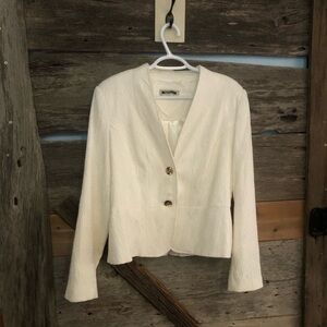 Mario Serrani Italy Size 16 White Lace Peplum Jacket